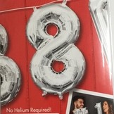 Balónek foliový narozeniny číslo 8 stříbrný 35 cm 